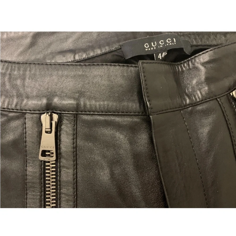 GUCCI TOM FORD F/W 2001 LEATHER ZIP PANTS - Picture 3 of 5